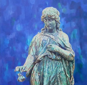 Blue Maid 100x100cm oil on canvas 2016
